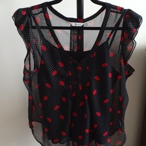 Reitman's Mesh Cap Sleeve Top & Layering Piece  - Women's Size XL Petite